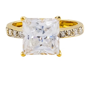 18ct Gold Cubic Zirconia Ring Size M